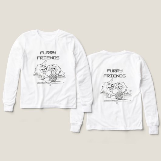 Playful Thread Tango — Two Kittens at Play (デザイン 正面＆背面)