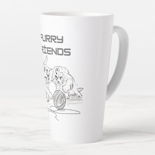 Playful Thread Tango — Two Kittens at Play T-Shirt カフェラテマグ (右アングル)