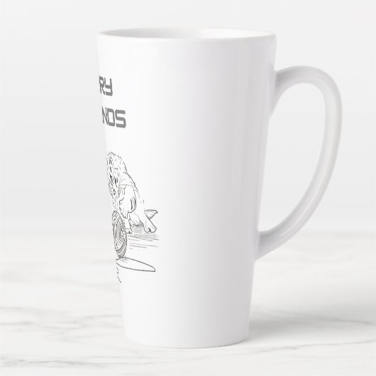 Playful Thread Tango — Two Kittens at Play T-Shirt カフェラテマグ (右)