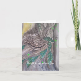 Playful tree spirit blessings card カード