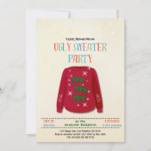 Playful Ugly Sweater Christmas Party - Fun Holiday 招待状 (正面)