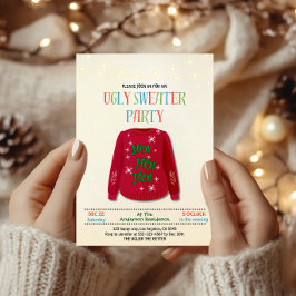 Playful Ugly Sweater Christmas Party - Fun Holiday 招待状