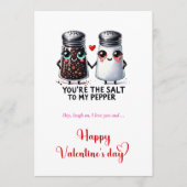 Playful Valentine Card Funny Cartoon Food Quote シーズンカード (正面)
