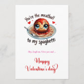 Playful Valentine Card Funny Cartoon Fruit Quote シーズンカード (正面)