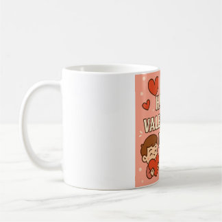 Playful Valentine's Day Mug – Cartoon Couple & Hea コーヒーマグカップ