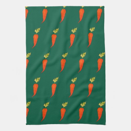 Playful Watercolor Carrot キッチンタオル (縦)