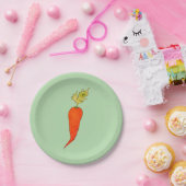 Playful Watercolor Carrot ペーパープレート (パーティー)
