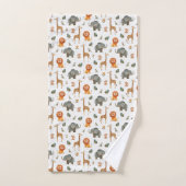 Playful Watercolour Safari Animals Bath Towel Set バスタオルセット (ハンドタオル)