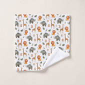 Playful Watercolour Safari Animals Bath Towel Set バスタオルセット (ウォッシュタオル)