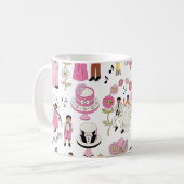 Playful Wedding Celebration Illustrative Pattern  コーヒーマグカップ (正面左)