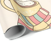 Playful Winter Holiday Hand-Drawn Snowmen and Fest ラッピングペーパー (ロールコーナー)