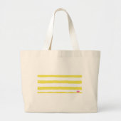 Playful yellow stripes with a pink crown. Tote Bag ラージトートバッグ (正面)