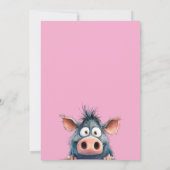 Playful Zoo Animals Pink Party Announcement 招待状 (裏面)