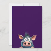 Playful Zoo Animals Pink Party Announcement 招待状 (裏面)