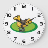 Playground Horse Spring Rider ラージ壁時計 (正面)