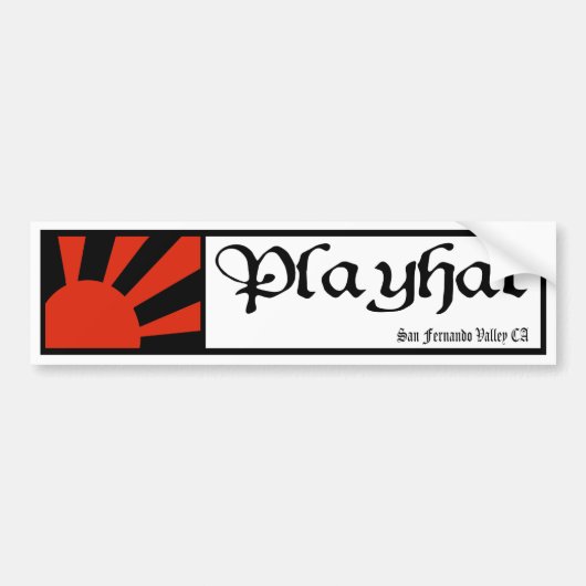 playhatの朝日のステッカー バンパーステッカー (正面)
