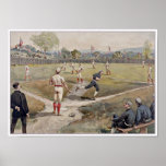 Playing Baseball Louis Prang Antique Print 1887 ポスター<br><div class="desc">Credit: Library of Congress. By Louis Prang,  one of America’s most notable COLOR ARTISTS and PRINTERS of the Nineteenth Century. Digitally refurbished to bring out the original colors,  even better and fix as many imperfections as possible. Please customize the poster size,  texture,  border and/or frame to suit your taste.</div>