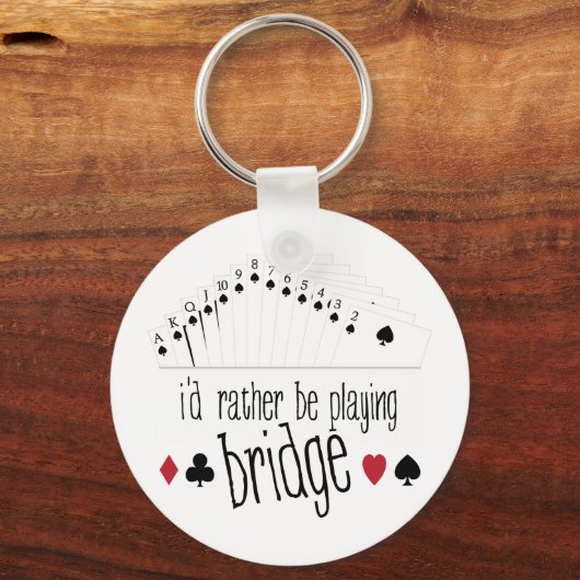 Playing Bridge キーホルダー (正面)