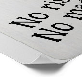 Playing card art -no risk no magic  ポスター (角)