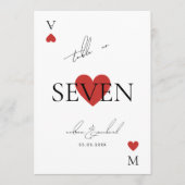 Playing Card Casino Vegas Wedding Table Number 招待状 (正面)