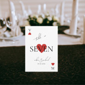 Playing Card Casino Vegas Wedding Table Number 招待状