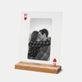 Playing Card Couple Photo Romantic Love Heart Gift アクリルサイン (傾斜)