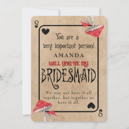 Playing Card Crazy Mushrooms Bridesmaid 招待状