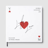 Playing Card Heart Casino Nevada Vegas Wedding ゲストブック (正面)