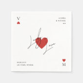 Playing Card Heart Casino Nevada Vegas Wedding スタンダードカクテルナプキン (正面)
