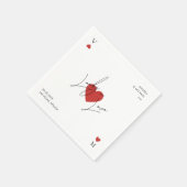 Playing Card Heart Casino Nevada Vegas Wedding スタンダードカクテルナプキン (角)