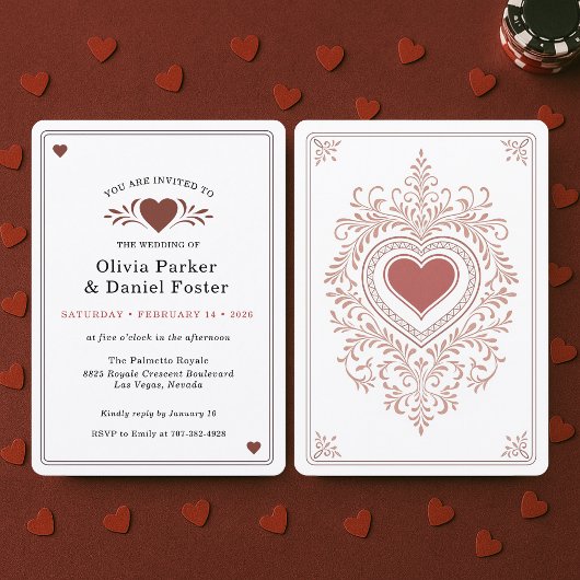 Playing Card Las Vegas Casino Wedding  招待状