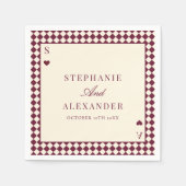 Playing Card Monogram Old Money Custom Wedding スタンダードカクテルナプキン (正面)