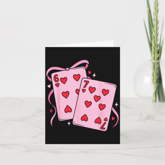 Playing Card Valentine’s Day 67 Preppy Six Seven 6 カード (正面)