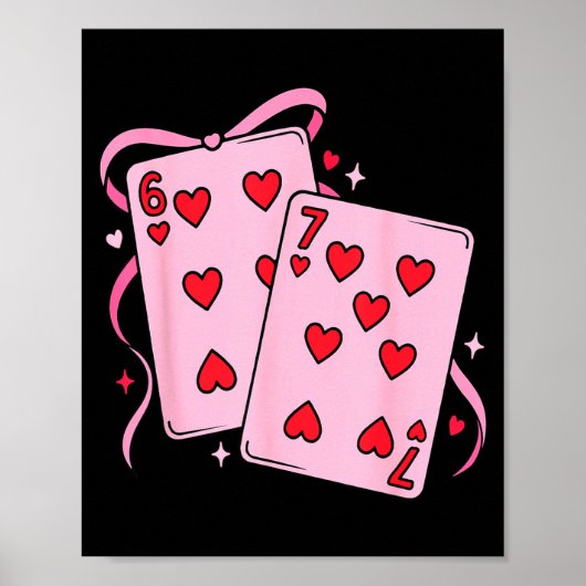Playing Card Valentine’s Day 67 Preppy Six Seven 6 ポスター (正面)