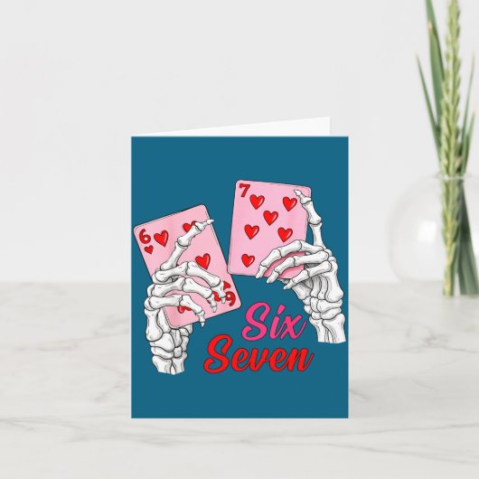 Playing Cards 67 Valentine Skeleton Hand Six Seven カード (正面)