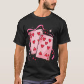 Playing Cards 6 7 Of Hearts 67 Six Seven Bow Valen Tシャツ (正面)