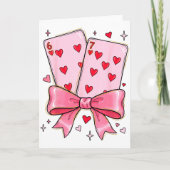 Playing Cards 6 7 Of Hearts 67 Six Seven Meme Bow  カード (正面)