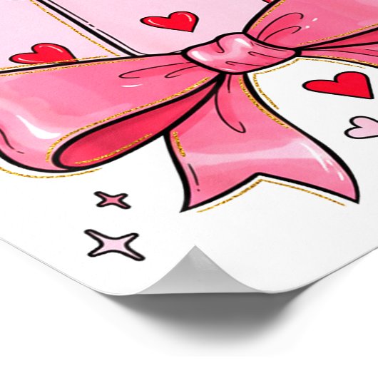 Playing Cards 6 7 Of Hearts 67 Six Seven Meme Bow  ポスター (角)