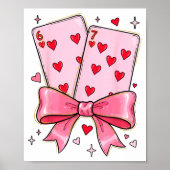 Playing Cards 6 7 Of Hearts 67 Six Seven Meme Bow  ポスター (正面)