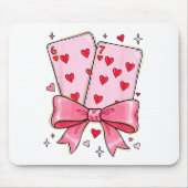 Playing Cards 6 7 Of Hearts 67 Six Seven Meme Bow  マウスパッド (正面)