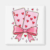Playing Cards 6 7 Of Hearts 67 Six Seven Meme Bow  マグネット (正面)