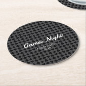 Playing Cards Pattern Coaster – Casino Night, Game ラウンドペーパーコースター (アングル)