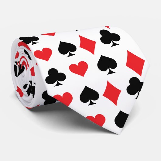 Playing Cards Pattern Poker Night Formal ネクタイ (ロール)