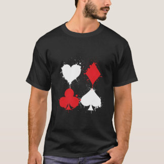 Playing Cards Poker He Spade Diamond Club Casino Tシャツ