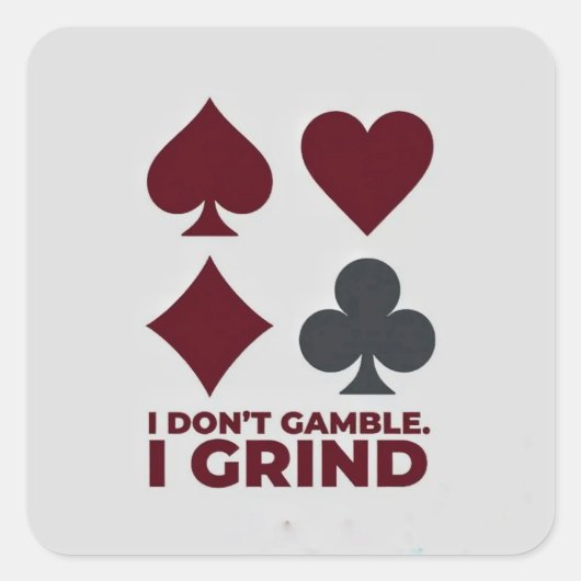 "Playing Cards Sticker Set – ♠ ♥ ♦ ♣" スクエアシール (正面)