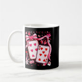 Playing Cards Valentine 67 Coquette Bow Couple Mat コーヒーマグカップ (左)