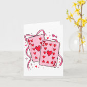 Playing Cards Valentine 6 7 67 Six Seven Valentine カード (黄色い花)