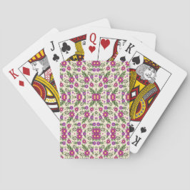 Playing cards with a vibrant floral pattern  トランプ