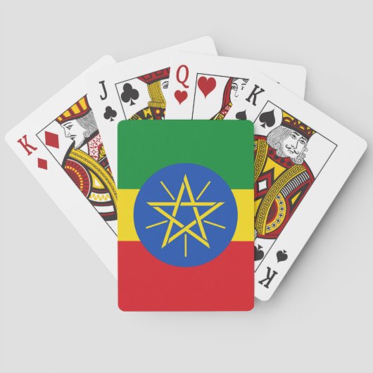 Playing Cards with flag of Ethiopia トランプ (裏面)