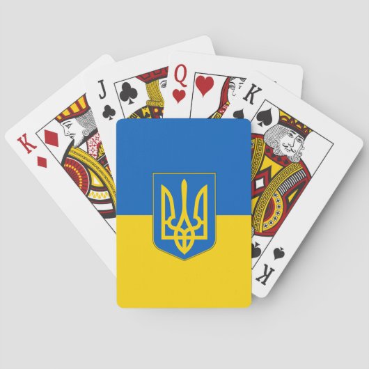 Playing Cards with flag of Ukraine Trident トランプ (裏面)